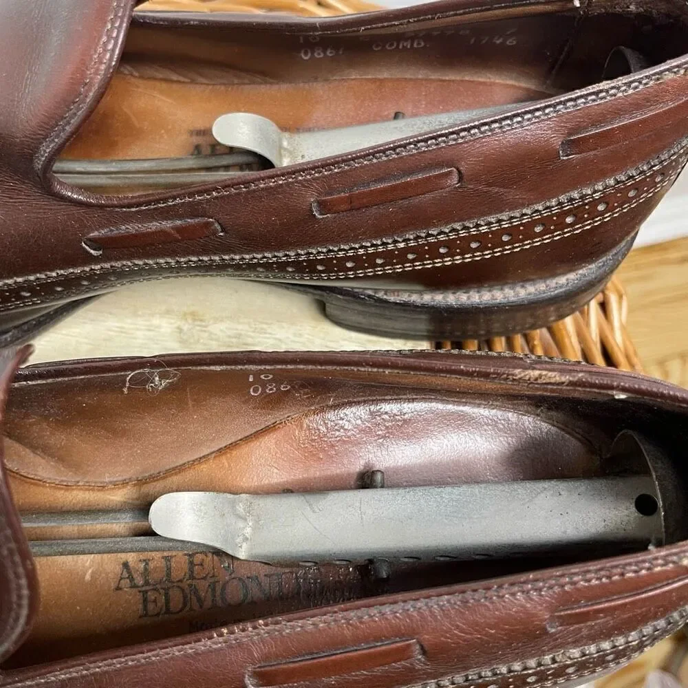 Allen Edmonds Tassel Loafer Brown Leather Slip On Mens 10 C 57998 Oxford Career